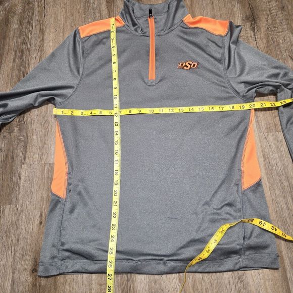 Champion 1/4 Zip OSU Oklahoma State Cowboys Gray Pullover Size Medium M - Picture 3 of 11